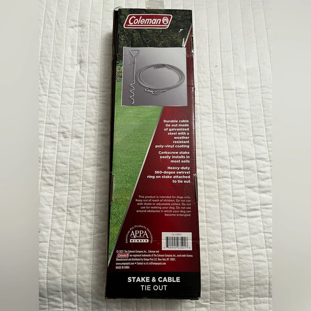 Coleman Red Stake & Cable Tie Out